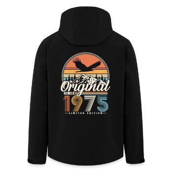 1975 Vintage Vintage Cadeau d’anniversaire Rétro - Veste softshell homme en polyester recyclé Stanley/Stella - noir - Dos - AI Model Male 185 light (185cm)