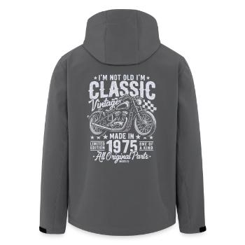 1975 Vintage Born moto Cadeau d’anniversaire - Veste softshell homme en polyester recyclé Stanley/Stella - noir - Dos - AI Model Male 185 light (185cm)
