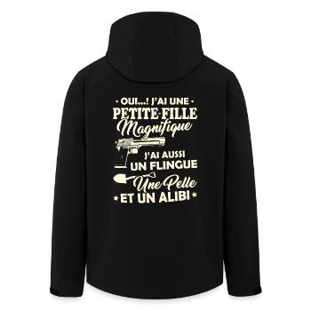 T-shirt pour Grand-Père - Petite-Fille Magnifique - Veste softshell homme en polyester recyclé Stanley/Stella - noir - Dos - AI Model Male 185 light (185cm)