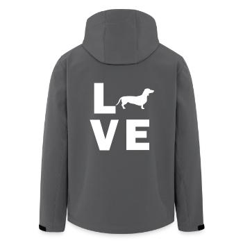 L'amour teckel - Veste softshell homme en polyester recyclé Stanley/Stella - noir - Dos - AI Model Male 185 light (185cm)