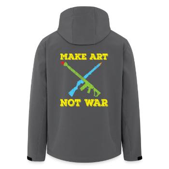 Art Art Peace Peace Déclaration de guerre cadeau - Veste softshell homme en polyester recyclé Stanley/Stella - noir - Dos - AI Model Male 185 light (185cm)
