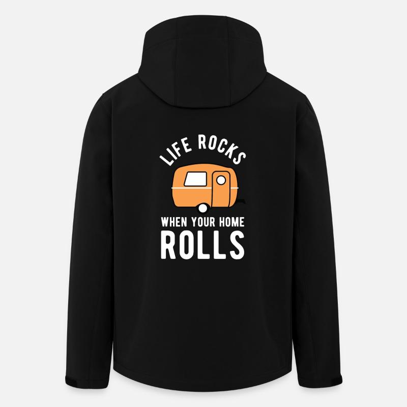 Camping T-Shirt Wohnwagen Geschenk Campingfreunde - Recycelte Männer Softshell-Jacke von Stanley/Stella - Schwarz