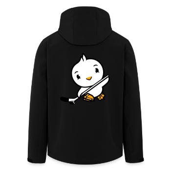 Vogel spielen Eishockey Sport Puck Schläger Hobby - Recycelte Männer Softshell-Jacke von Stanley/Stella - Schwarz - Hinten - AI Model Male 185 light (185cm)