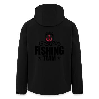 Fishing Team Fishing Hook - Men’s Recycled Softshell Jacket by Stanley/Stella - black - Back - AI Model Male 185 light (185cm)
