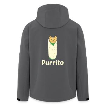 Purrito - Cat Burrito chaton ronronnant - Veste softshell homme en polyester recyclé Stanley/Stella - charbon - Dos - AI Model Male 185 light (185cm)