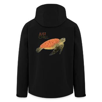 Just chill chill toad motif - Men’s Recycled Softshell Jacket by Stanley/Stella - black - Back - AI Model Male 185 light (185cm)