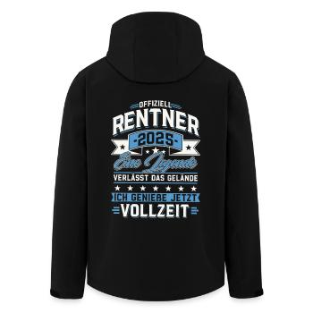 Rentner 2025 Rente Ruhestand 2025 Geschenk - Recycelte Männer Softshell-Jacke von Stanley/Stella - Schwarz - Hinten - AI Model Male 185 light (185cm)