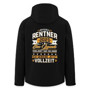 Rentner 2025 Rente Ruhestand 2025 Geschenk - Recycelte Männer Softshell-Jacke von Stanley/Stella - Schwarz - Hinten - AI Model Male 185 light (185cm)