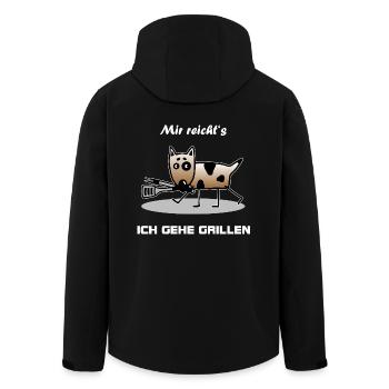 Hund BBQ Mir reicht's ich gehe grillen - Recycelte Männer Softshell-Jacke von Stanley/Stella - Schwarz - Hinten - AI Model Male 185 light (185cm)