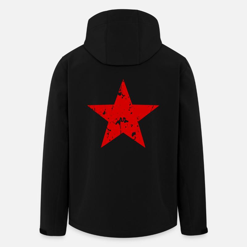 Red Star - Men’s Recycled Softshell Jacket by Stanley/Stella - black