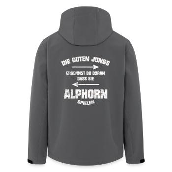ALPHORN DIE GUTEN JUNGS GRUNGE STYLE SHIRT - Recycelte Männer Softshell-Jacke von Stanley/Stella - Anthrazit - Hinten - AI Model Male 185 light (185cm)