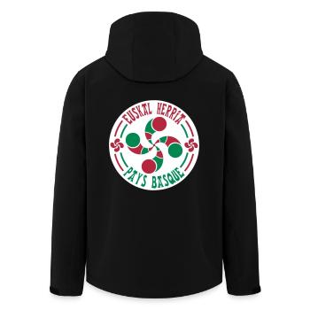 croix basque lauburu 59 - Veste softshell homme en polyester recyclé Stanley/Stella - noir - Dos - AI Model Male 185 light (185cm)