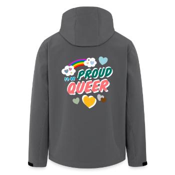 Proud to be Queer - Recycelte Männer Softshell-Jacke von Stanley/Stella - Anthrazit - Hinten - AI Model Male 185 light (185cm)