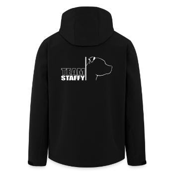 TEAM Staffy Staffordshire Bull Terrier Wilsigns - Men’s Recycled Softshell Jacket by Stanley/Stella - black - Back - AI Model Male 185 light (185cm)