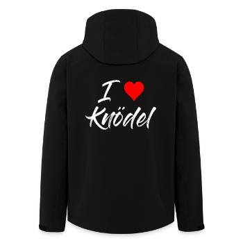I love Knödel - Recycelte Männer Softshell-Jacke von Stanley/Stella - Schwarz - Hinten - AI Model Male 185 light (185cm)