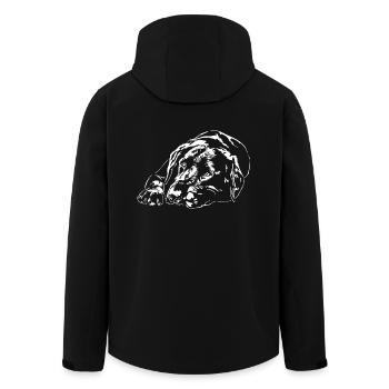 LABRADOR Retriever Labbi Dogs Portrait Wilsigns - Men’s Recycled Softshell Jacket by Stanley/Stella - black - Back - AI Model Male 185 light (185cm)
