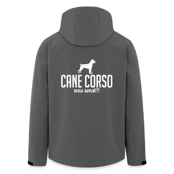 Cane Corso was sonst Hundespruch Wilsigns - Recycelte Männer Softshell-Jacke von Stanley/Stella - Schwarz - Hinten - AI Model Male 185 light (185cm)