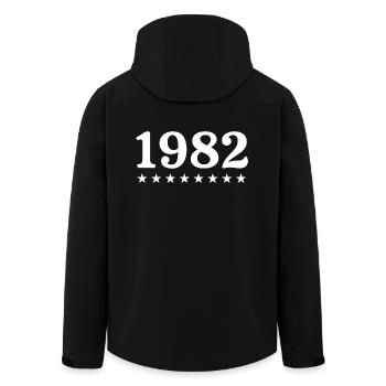 1982 Limited Edition 1982 Retro 1982 - Men’s Recycled Softshell Jacket by Stanley/Stella - black - Back - AI Model Male 185 light (185cm)