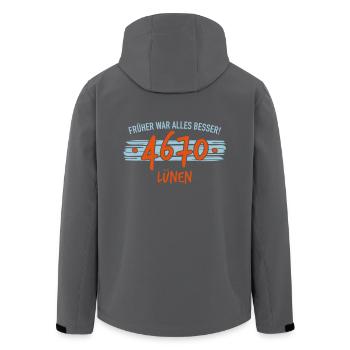 Früher 4670 Lünen - Recycelte Männer Softshell-Jacke von Stanley/Stella - Schwarz - Hinten - AI Model Male 185 light (185cm)