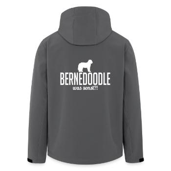 Bernedoodle what else dog saying dogs Wilsigns - Men’s Recycled Softshell Jacket by Stanley/Stella - black - Back - AI Model Male 185 light (185cm)