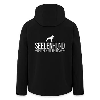 Deutsch Stichelhaar Seelenhund Hund Hunde Wilsigns - Recycelte Männer Softshell-Jacke von Stanley/Stella - Schwarz - Hinten - AI Model Male 185 light (185cm)