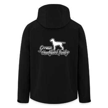 Pointer allemand à poil court chiens de chasse Chien Wilsigns - Veste softshell homme en polyester recyclé Stanley/Stella - noir - Dos - AI Model Male 185 light (185cm)