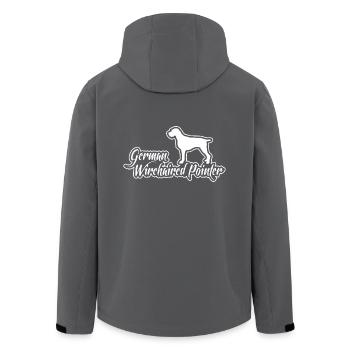 Chien de chasse allemand Pointer à poil dur Wilsigns Dogs - Veste softshell homme en polyester recyclé Stanley/Stella - charbon - Dos - AI Model Male 185 light (185cm)
