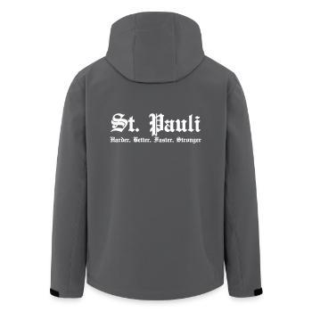 St. Pauli Harder Better Faster Strong Hamburg - Men’s Recycled Softshell Jacket by Stanley/Stella - black - Back - AI Model Male 185 light (185cm)