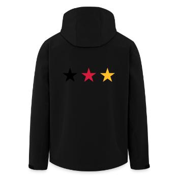 Trois étoiles drapeau Allemagne - Veste softshell homme en polyester recyclé Stanley/Stella - noir - Dos - AI Model Male 185 light (185cm)