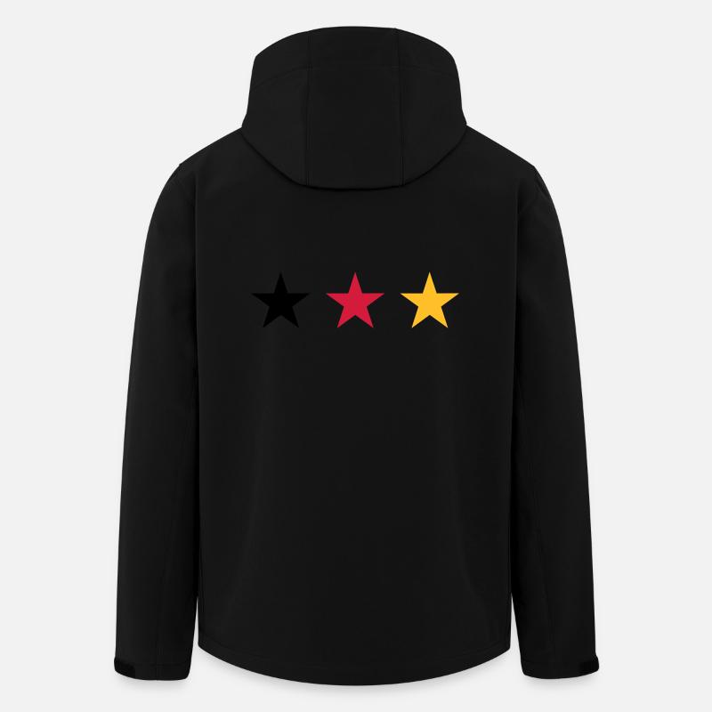 Trois étoiles drapeau Allemagne - Veste softshell homme en polyester recyclé Stanley/Stella - noir