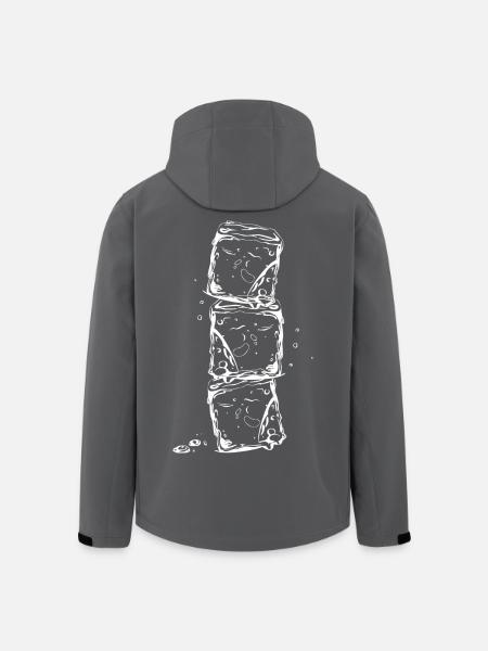 Glaçons et gouttes d'eau - Veste softshell homme en polyester recyclé Stanley/Stella - noir