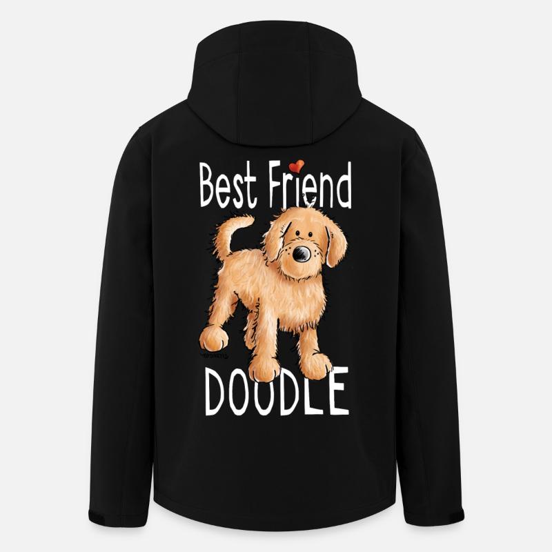 Drôle Doodle Chien - Cadeau - Veste softshell homme en polyester recyclé Stanley/Stella - noir