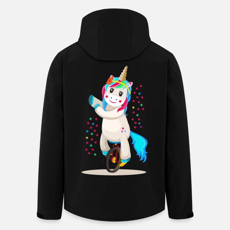 Einhorn Unicorn auf einem Einrad - Recycelte Männer Softshell-Jacke von Stanley/Stella - Schwarz
