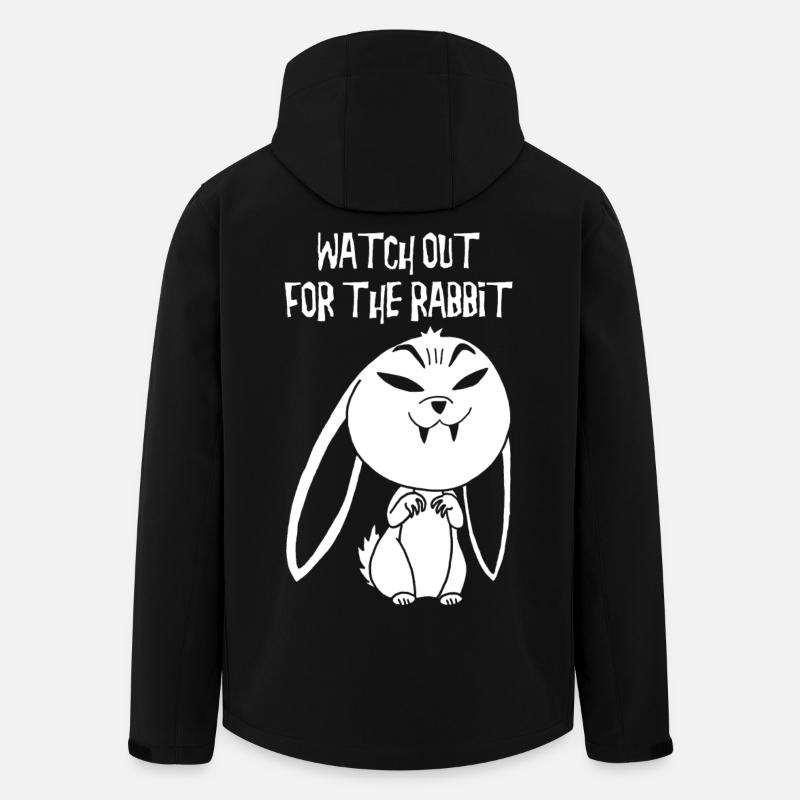 Lapin vampire blanc (anglais) - Veste softshell homme en polyester recyclé Stanley/Stella - noir