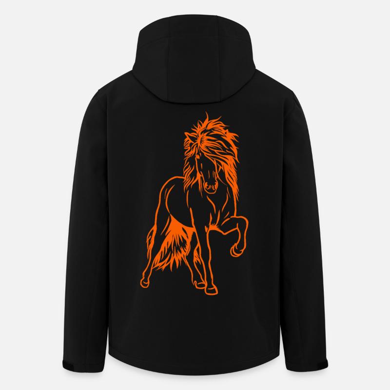 Étalon d’Islande en orange - Veste softshell homme en polyester recyclé Stanley/Stella - noir