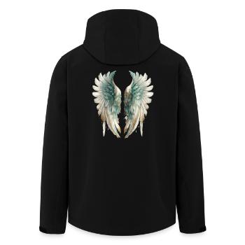 Ailes d'Ange aquarelle pastel - Veste softshell homme en polyester recyclé Stanley/Stella - noir - Dos - AI Model Male 185 light (185cm)