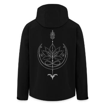 Lotus Lotusblume Yoga Pfeil - Recycelte Männer Softshell-Jacke von Stanley/Stella - Schwarz - Hinten - AI Model Male 185 light (185cm)