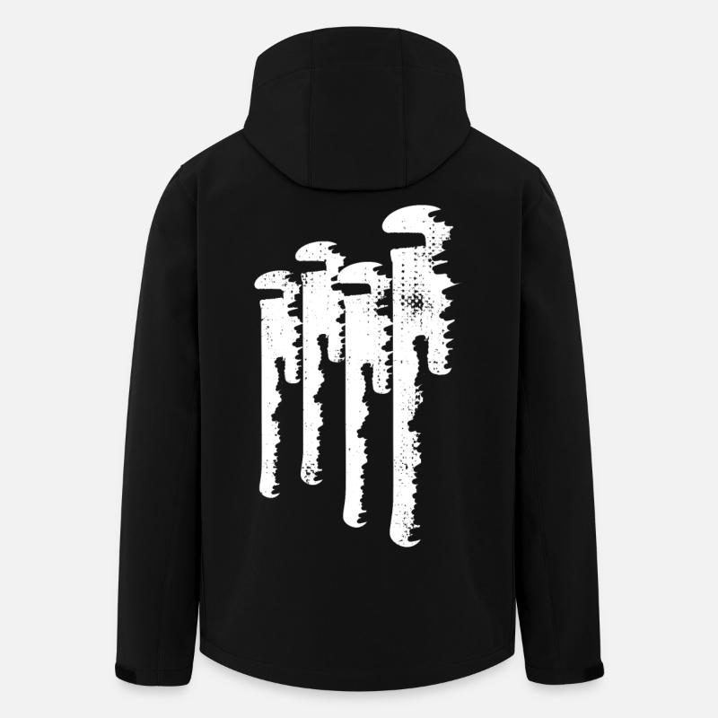 Water Pipe Wrench Drawing - Men’s Recycled Softshell Jacket by Stanley/Stella - black