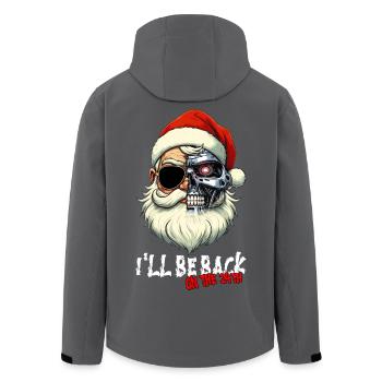 Cyber Santa Claus Terminator I´LL BE BACK - Recycelte Männer Softshell-Jacke von Stanley/Stella - Anthrazit - Hinten - AI Model Male 185 light (185cm)