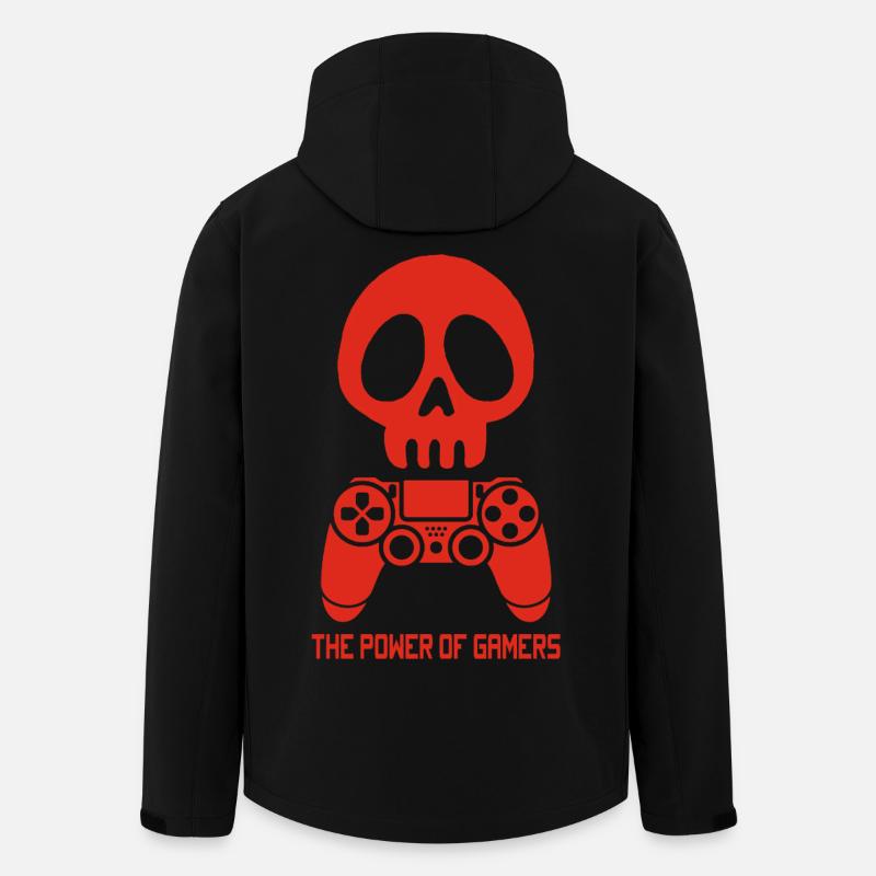 Roter Gamer-Schädel - Recycelte Männer Softshell-Jacke von Stanley/Stella - Schwarz