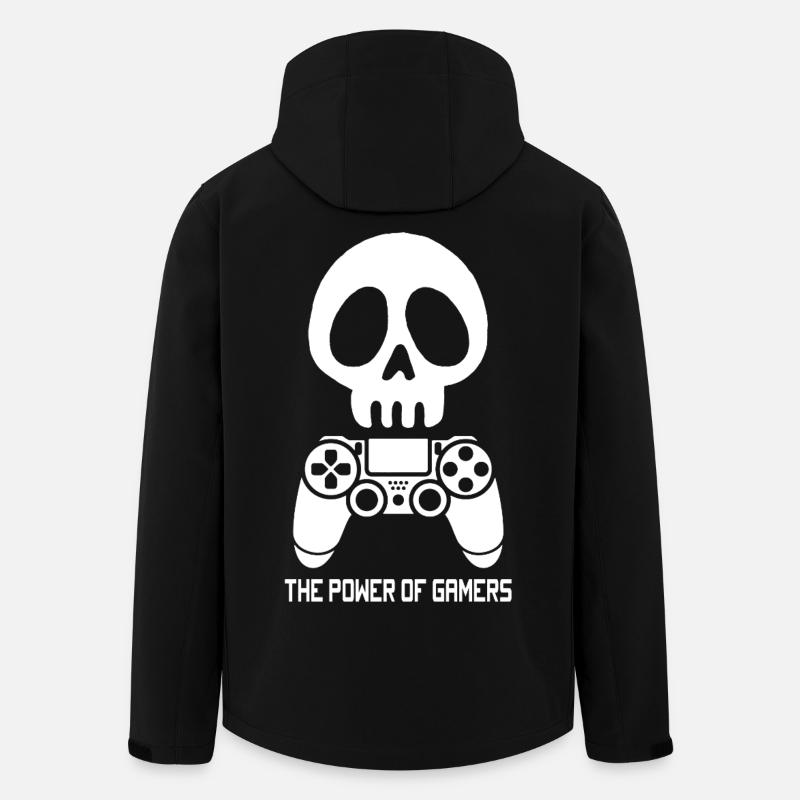 Weißer Gamer Schädel - Recycelte Männer Softshell-Jacke von Stanley/Stella - Schwarz