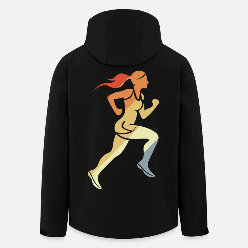 Läufermädchen Retro-Stil - Recycelte Männer Softshell-Jacke von Stanley/Stella - Schwarz