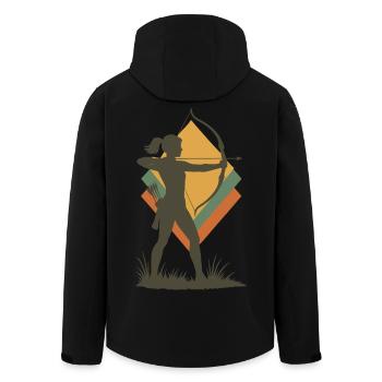 archery bow target archer silhouette - Men’s Recycled Softshell Jacket by Stanley/Stella - black - Back - AI Model Male 185 light (185cm)