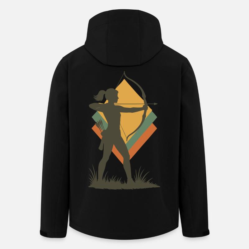 archery bow target archer silhouette - Men’s Recycled Softshell Jacket by Stanley/Stella - black