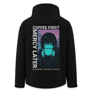 Café d'abord Miséricorde plus tard Anime Girl Cyberpunk - Veste softshell homme en polyester recyclé Stanley/Stella - noir - Dos - AI Model Male 185 light (185cm)