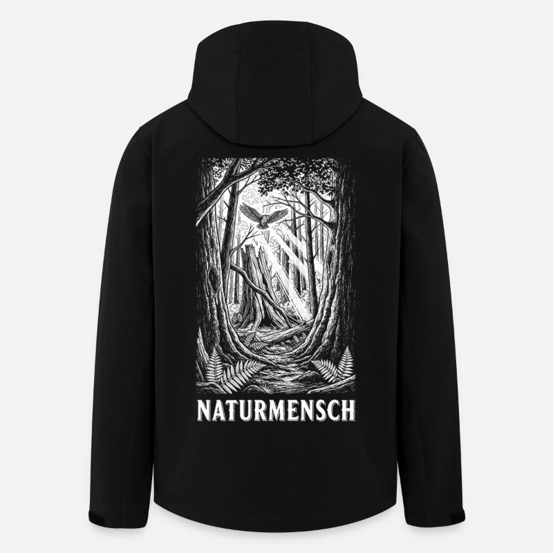 Nature Man Hiking Mountains - Men’s Recycled Softshell Jacket by Stanley/Stella - black