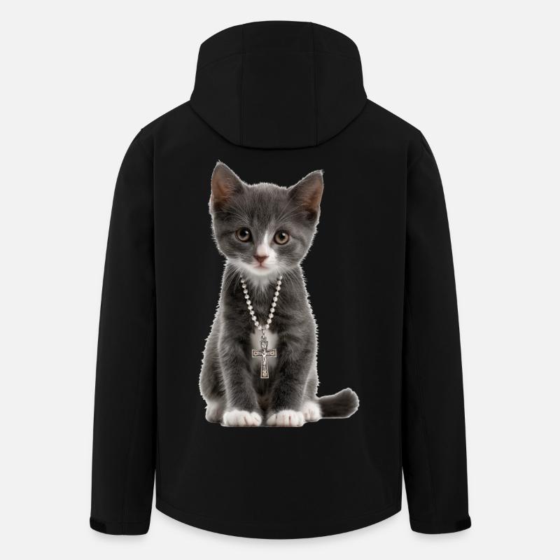 Collier croix de chat chrétien - Veste softshell homme en polyester recyclé Stanley/Stella - noir