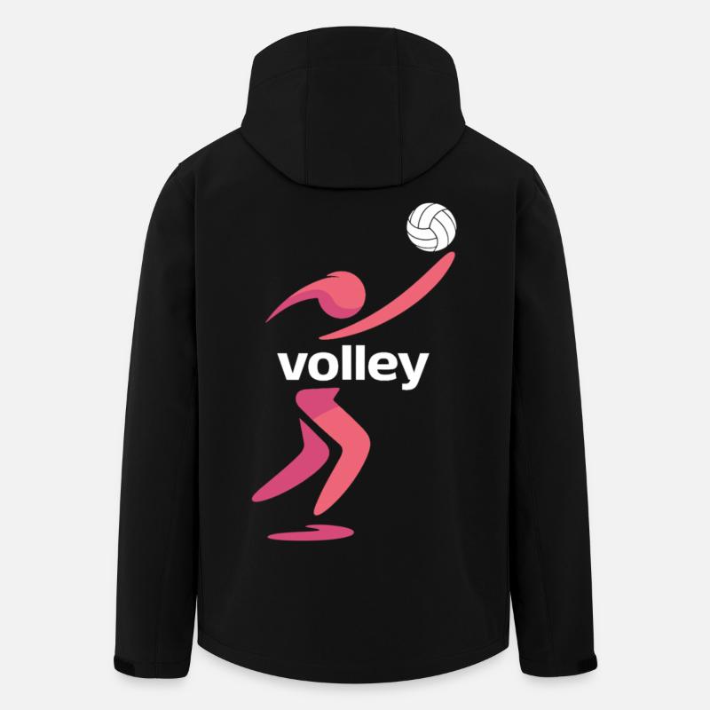 Graphismes sportifs de volley-ball - Veste softshell homme en polyester recyclé Stanley/Stella - noir