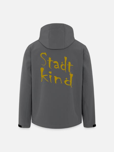Stadtkind Handlettering Gold - Recycelte Männer Softshell-Jacke von Stanley/Stella - Schwarz