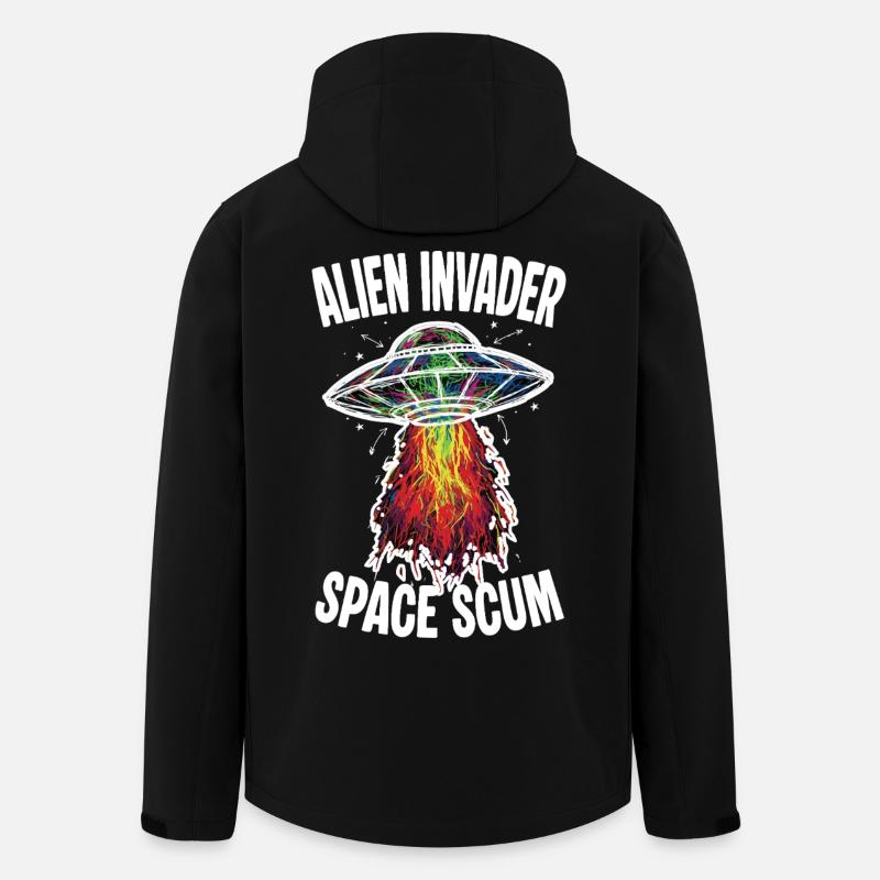 OVNI Alien Invader Space Scum Scribble - Veste softshell homme en polyester recyclé Stanley/Stella - noir